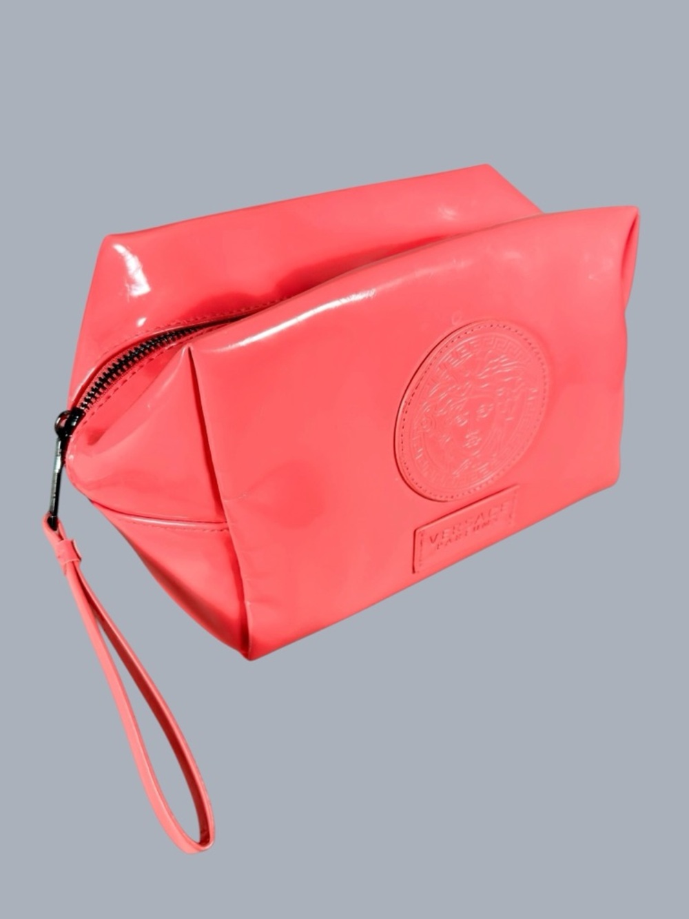 NWOT Embossed Logo Versace Parfums Amenities/Cosmetic Bag